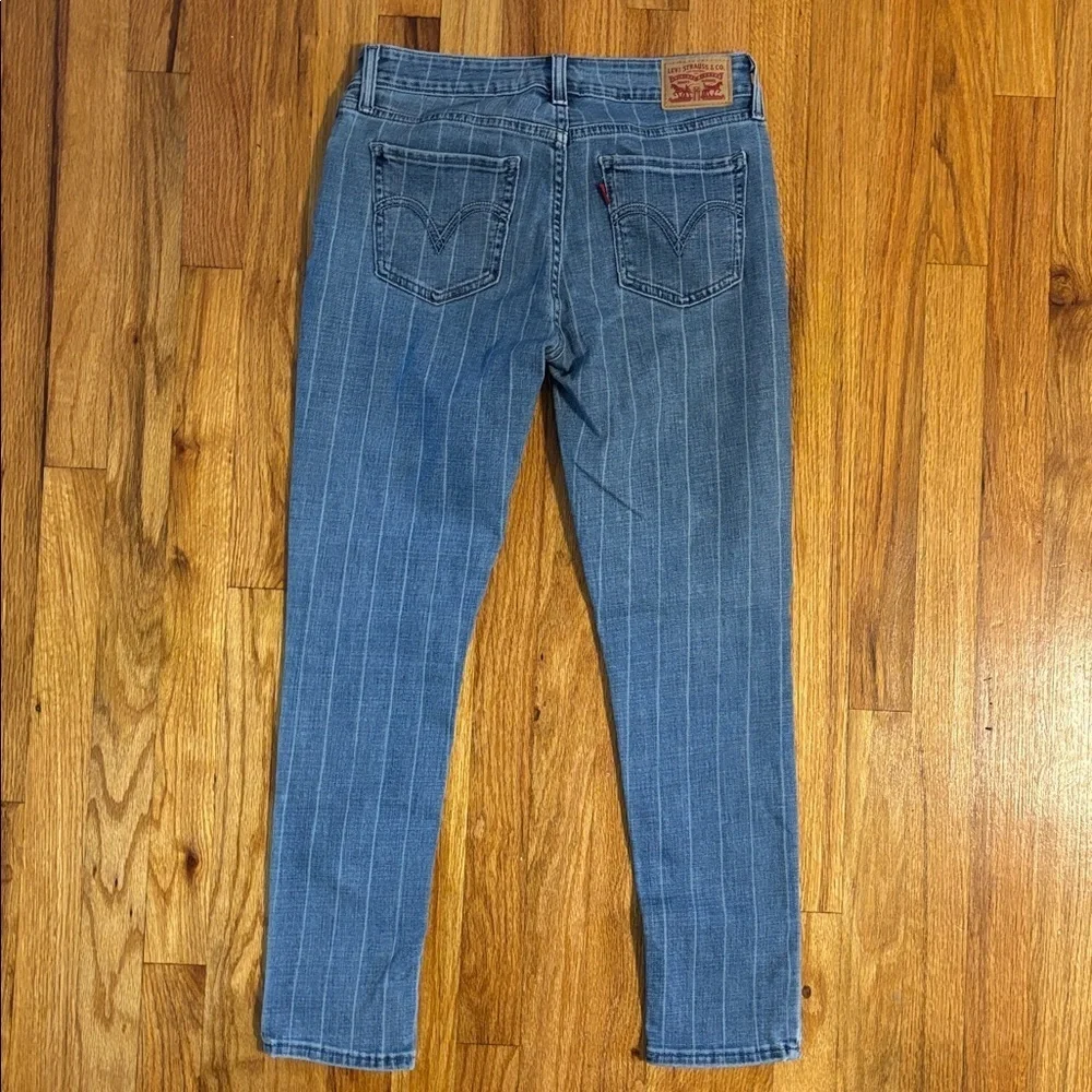 Levi's Blue Denim Pinstriped Women's Skinny Jeans Sz 29
